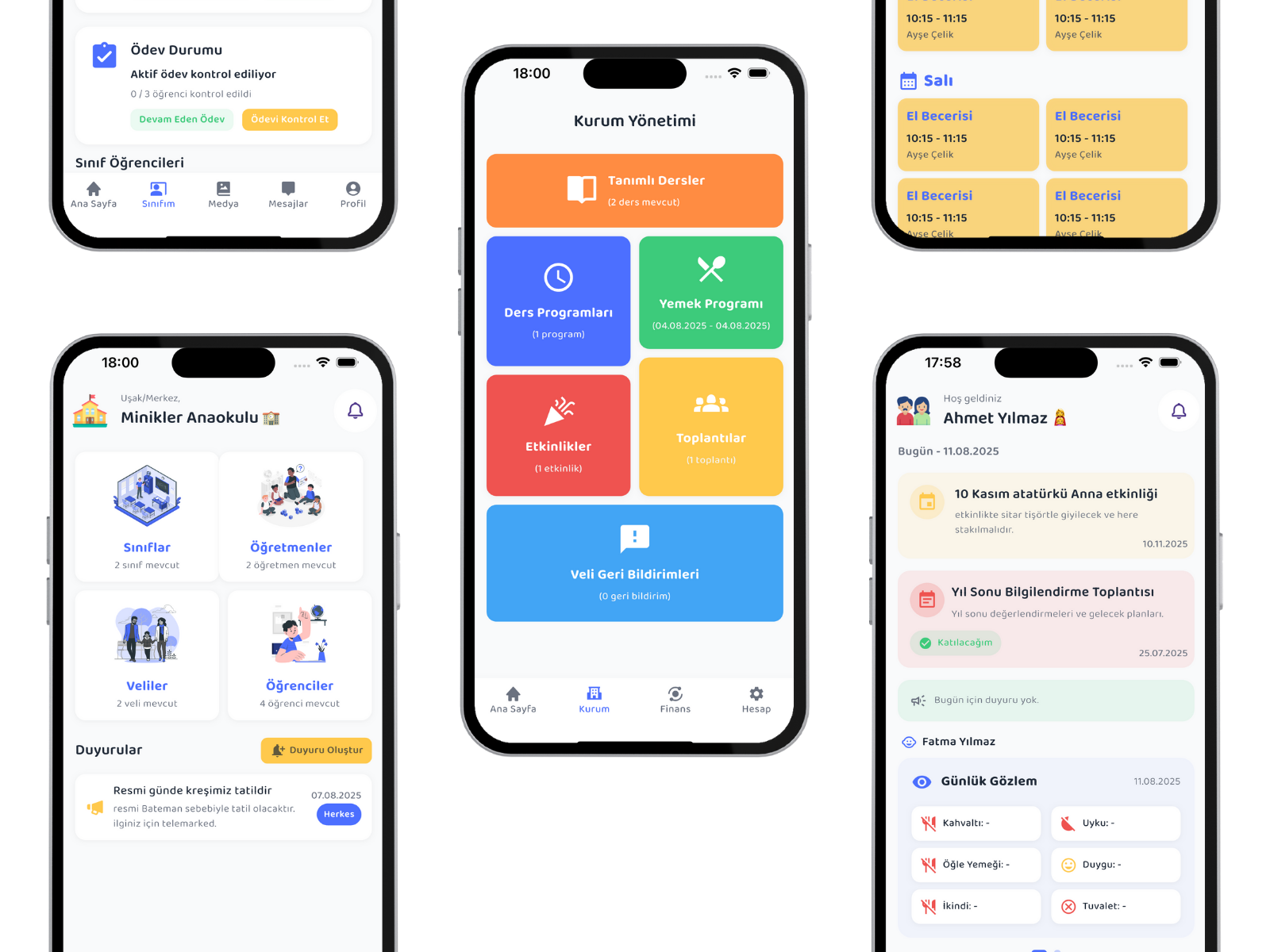 Anaokulu Kreş Cepte Mobil Uygulama Ekran Görüntüleri - Yoklama, Yemek Menüsü, Etkinlik Takvimi